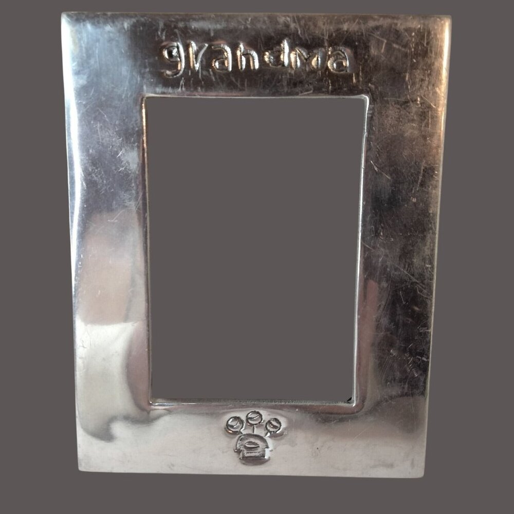 Grandma Silver Metal Picture Frame Shabby Distressed